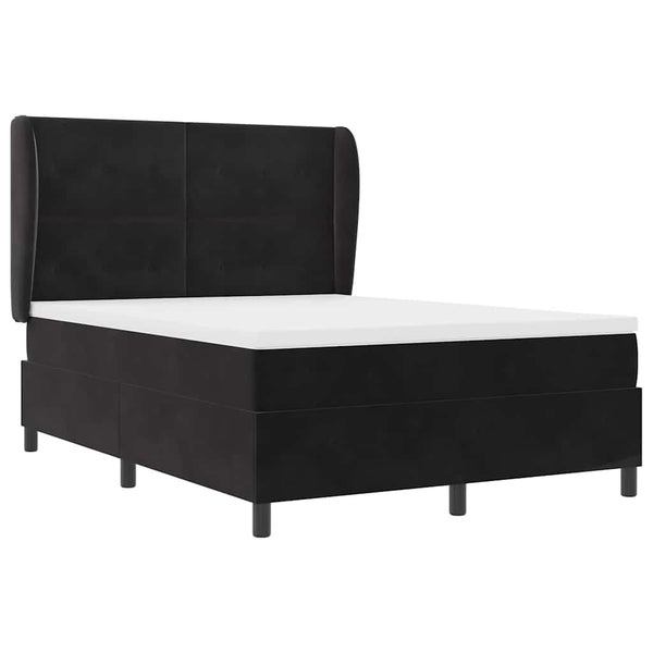 vidaXL Box Spring Bed with Mattress Black 200 x 140 cm Velvet