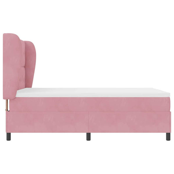 vidaXL Box Spring Bed with Mattress and Headboard Pink 200 x 140 cm Velvet