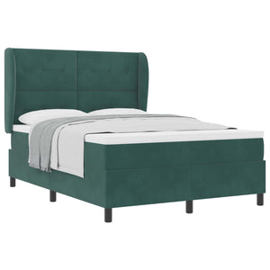 vidaXL Box Spring Bed with Mattress Dark Green 200 x 160 cm Velvet