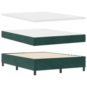 vidaXL Box Spring Bed with Mattress Dark Green 200 x 160 cm Velvet