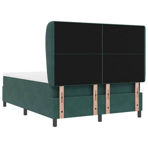 vidaXL Box Spring Bed with Mattress Dark Green 200 x 160 cm Velvet