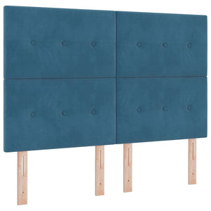 vidaXL Box Spring Bed with Mattress Dark Blue 200 x 160 cm Velvet