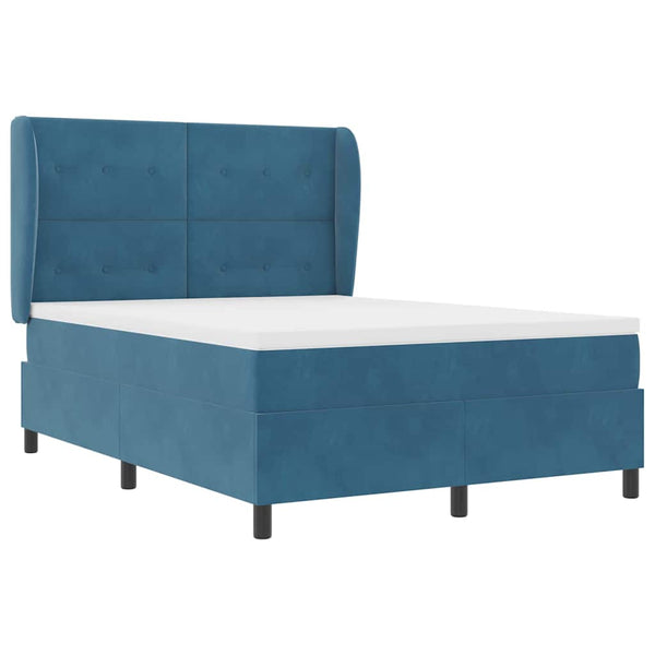 vidaXL Box Spring Bed with Mattress Dark Blue 200 x 160 cm Velvet
