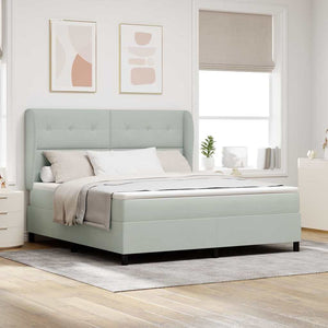 vidaXL Box Spring Bed with Mattress Light Grey 200 x 180 cm Velvet