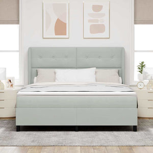 vidaXL Box Spring Bed with Mattress Light Grey 200 x 180 cm Velvet