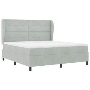 vidaXL Box Spring Bed with Mattress Light Grey 200 x 180 cm Velvet