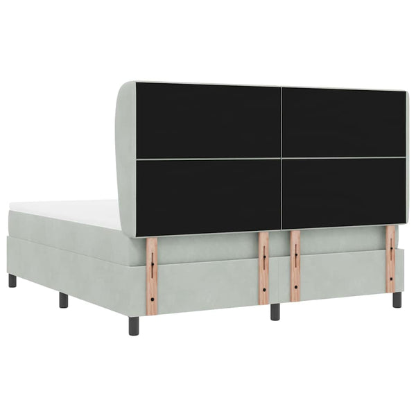 vidaXL Box Spring Bed with Mattress Light Grey 200 x 180 cm Velvet