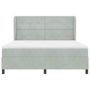 vidaXL Box Spring Bed with Mattress Light Grey 200 x 180 cm Velvet