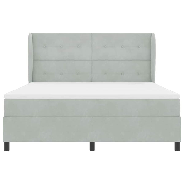 vidaXL Box Spring Bed with Mattress Light Grey 200 x 180 cm Velvet