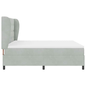 vidaXL Box Spring Bed with Mattress Light Grey 200 x 180 cm Velvet