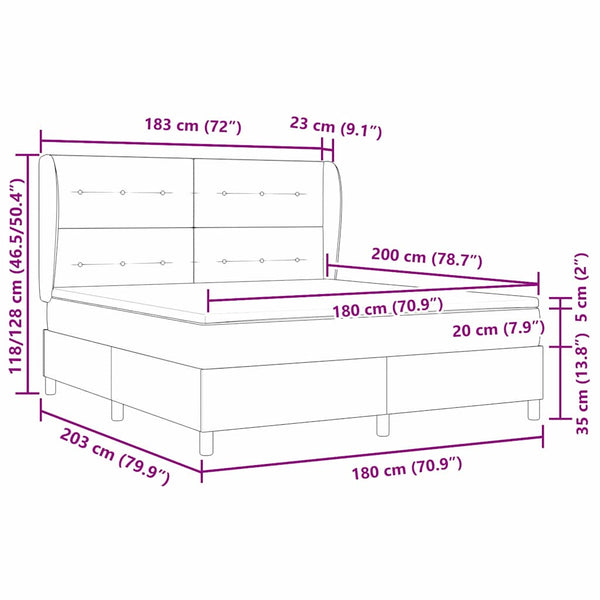 vidaXL Box Spring Bed with Mattress Light Grey 200 x 180 cm Velvet