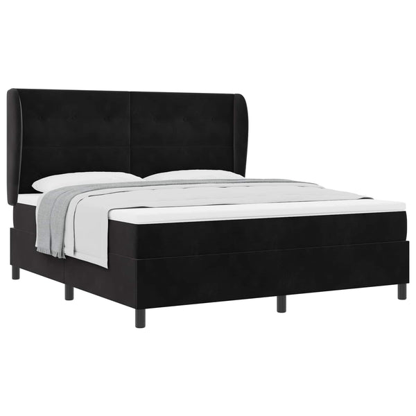 vidaXL Box Spring Bed with Mattress Black 200 x 180 cm Velvet