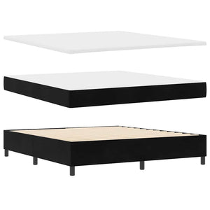vidaXL Box Spring Bed with Mattress Black 200 x 180 cm Velvet