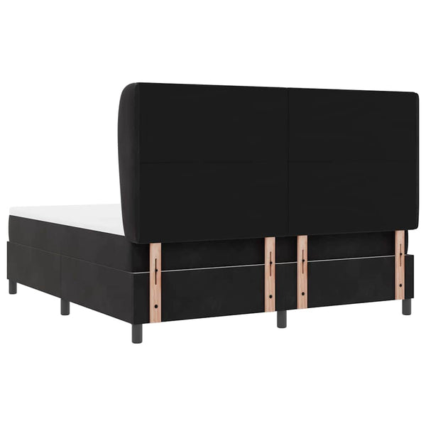 vidaXL Box Spring Bed with Mattress Black 200 x 180 cm Velvet