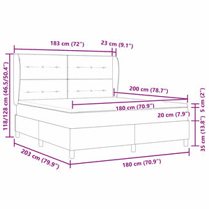 vidaXL Box Spring Bed with Mattress Black 200 x 180 cm Velvet