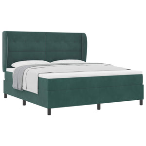 vidaXL Box Spring Bed with Mattress Dark Green 200 x 180 cm Velvet