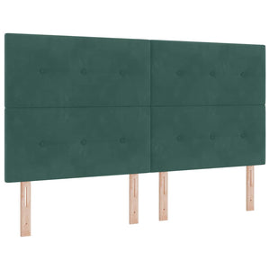 vidaXL Box Spring Bed with Mattress Dark Green 200 x 180 cm Velvet