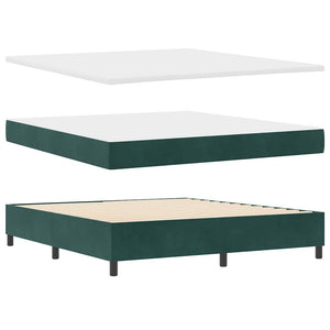 vidaXL Box Spring Bed with Mattress Dark Green 200 x 180 cm Velvet