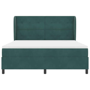vidaXL Box Spring Bed with Mattress Dark Green 200 x 180 cm Velvet