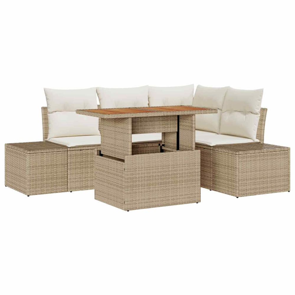 Garten Sofa Set Beige & Creme 5-teilig