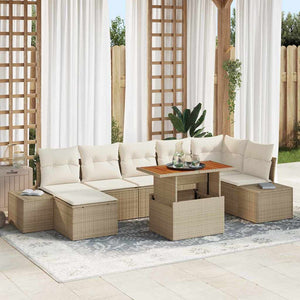 Garten Sofa Set Beige & Creme 8-teilig