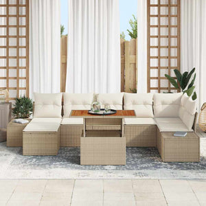 Garten Sofa Set Beige & Creme 8-teilig