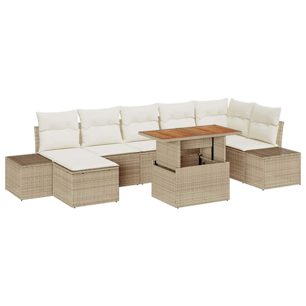 Garten Sofa Set Beige & Creme 8-teilig