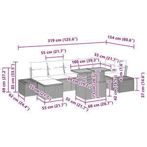 Garten Sofa Set Beige & Creme 8-teilig