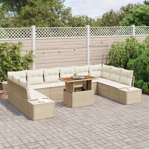 vidaXL Garden Sofa Set with Cushions 11 pcs Beige and Cream