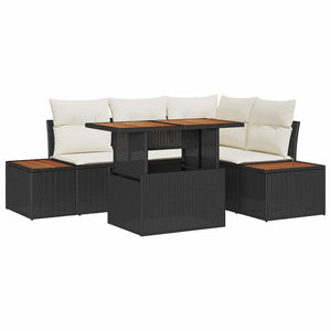 Garten Essgruppe mit Kissen, 5-teilig, Schwarz/Beige