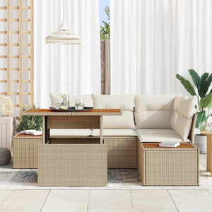 vidaXL Garden Dining Set with Cushions 5 pcs Beige and Cream