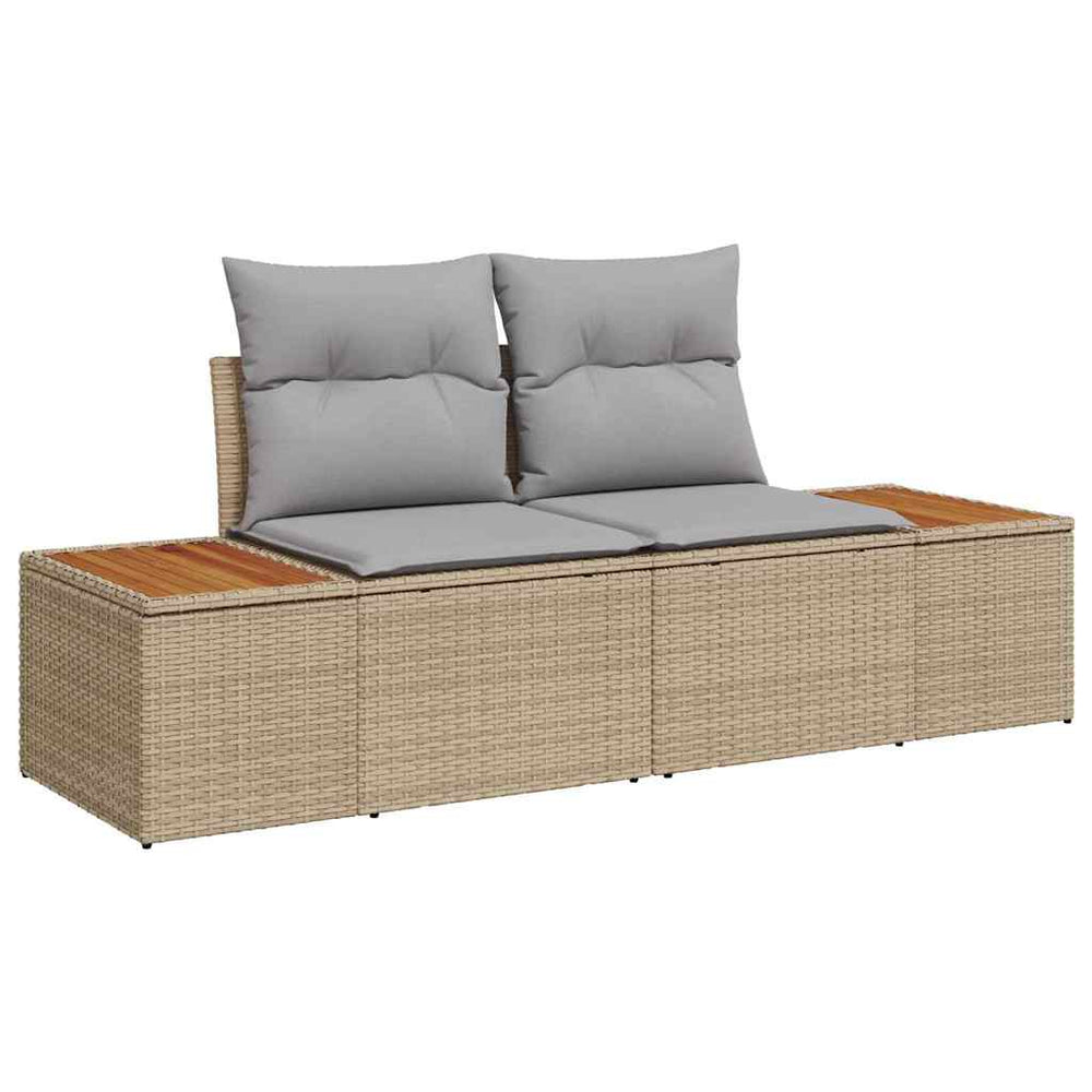 vidaXL Outdoor Dining Set with Cushions 9 pcs Beige and Grey