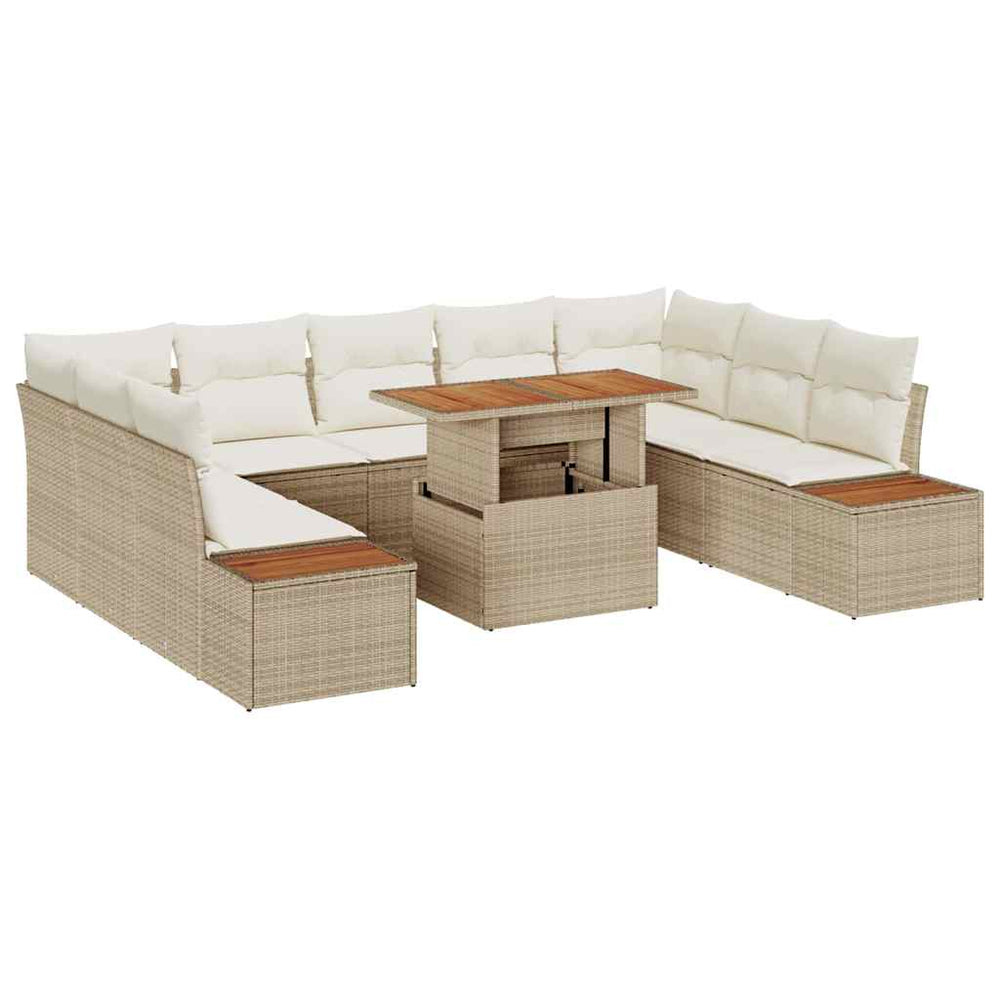 Garten Essgruppe Beige Creme 10-teilig