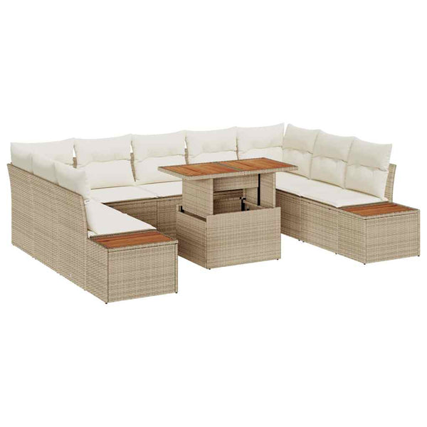 Garten Essgruppe Beige Creme 10-teilig