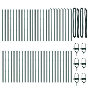 vidaXL Fence Posts 52 pcs Green 3.2 x 3.2 x 80 cm