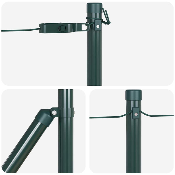 vidaXL Fence Posts 26 pcs Green 3.2 x 3.2 x 100 cm