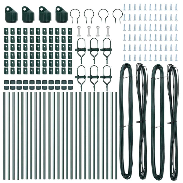 vidaXL Fence Posts 26 pcs Green 3.2 x 3.2 x 100 cm