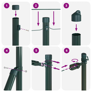 vidaXL Fence Posts 26 pcs Green 3.2 x 3.2 x 120 cm