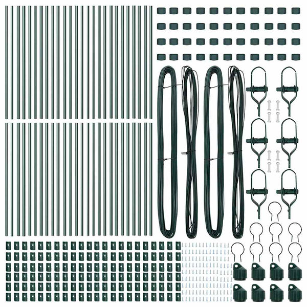 vidaXL Fence Posts 52 pcs Green 3.2 x 3.2 x 120 cm
