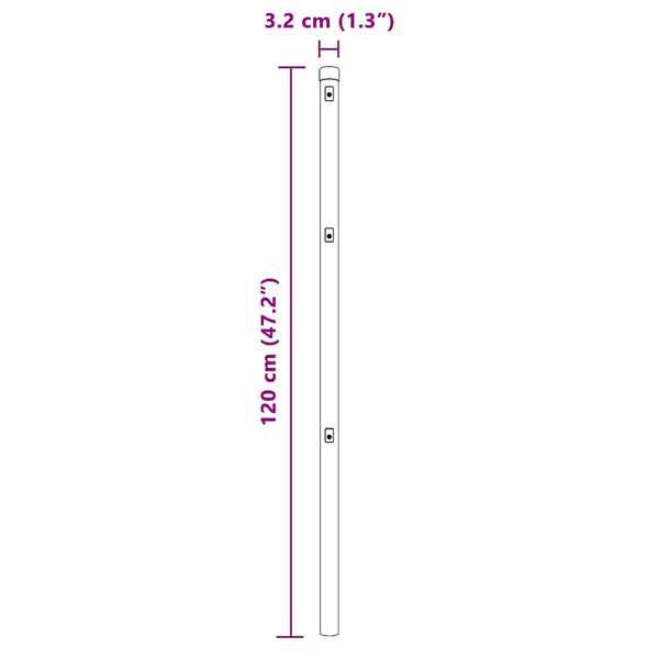 vidaXL Fence Posts 52 pcs Green 3.2 x 3.2 x 120 cm