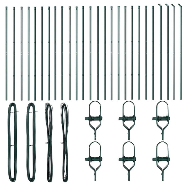 vidaXL Fence Posts 26 pcs Green 3.2 x 3.2 x 150 cm