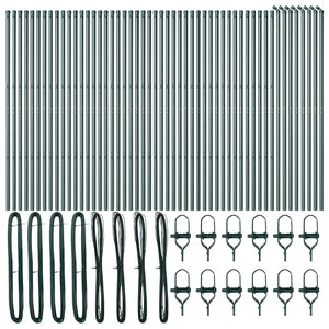 vidaXL Fence Posts 52 pcs Green 3.2 x 3.2 x 150 cm