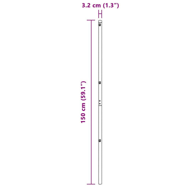 vidaXL Fence Posts 52 pcs Green 3.2 x 3.2 x 150 cm