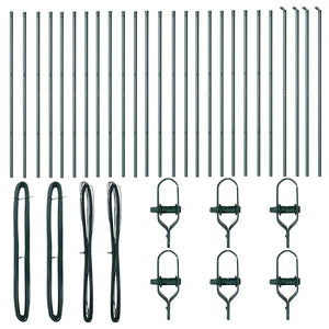 vidaXL Fence Posts 26 pcs Green 3.2 x 3.2 x 170 cm