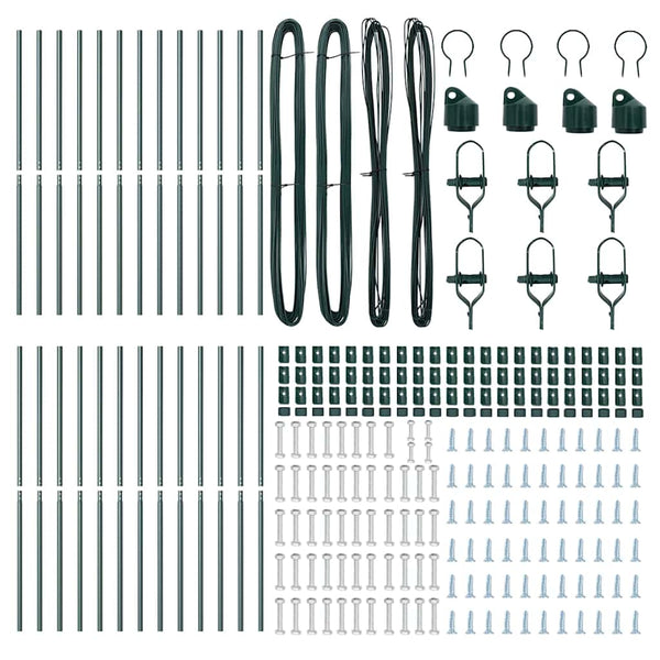 vidaXL Fence Posts 26 pcs Green 3.2 x 3.2 x 170 cm