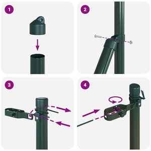 vidaXL Fence Posts 26 pcs Green 3.2 x 3.2 x 190 cm