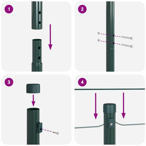 vidaXL Fence Posts 26 pcs Green 3.2 x 3.2 x 200 cm
