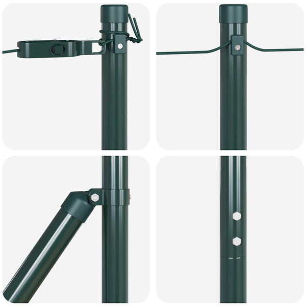 vidaXL Fence Posts 52 pcs Green 3.2 x 3.2 x 200 cm
