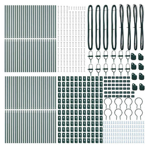 vidaXL Fence Posts 52 pcs Green 3.2 x 3.2 x 200 cm