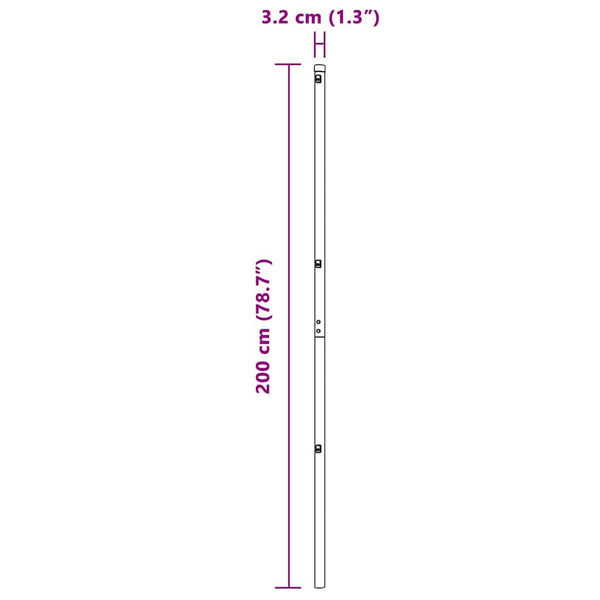 vidaXL Fence Posts 52 pcs Green 3.2 x 3.2 x 200 cm